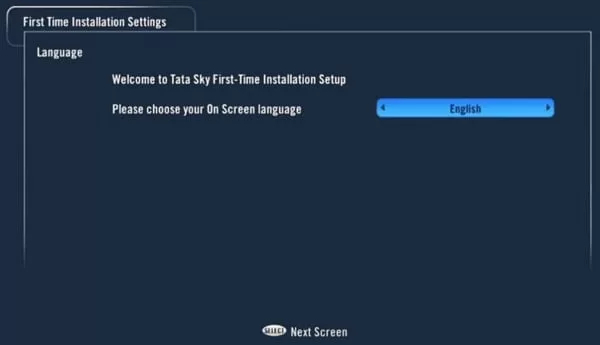 How to Change TATA Sky Set-Top Box Language during First Time Installation Settings with tata play frequency symbol rate