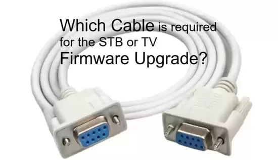 Set-top box upgrades by RS-232 Cable using loader software. Check rs232 cable specification, use rs232 cable to USB cable, TV box flash tool