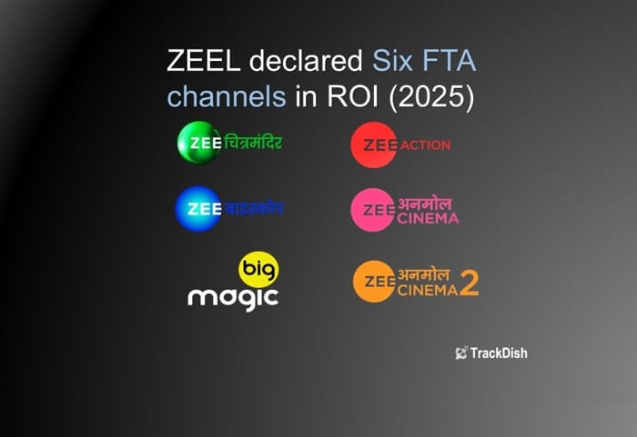 Now the Zee Network has 6 TV channels as free-to-air Zee Anmol Cinema, Zee Anmol Cinema 2, Big Magic, Zee Biskope, Action Cinema, Chitramandir